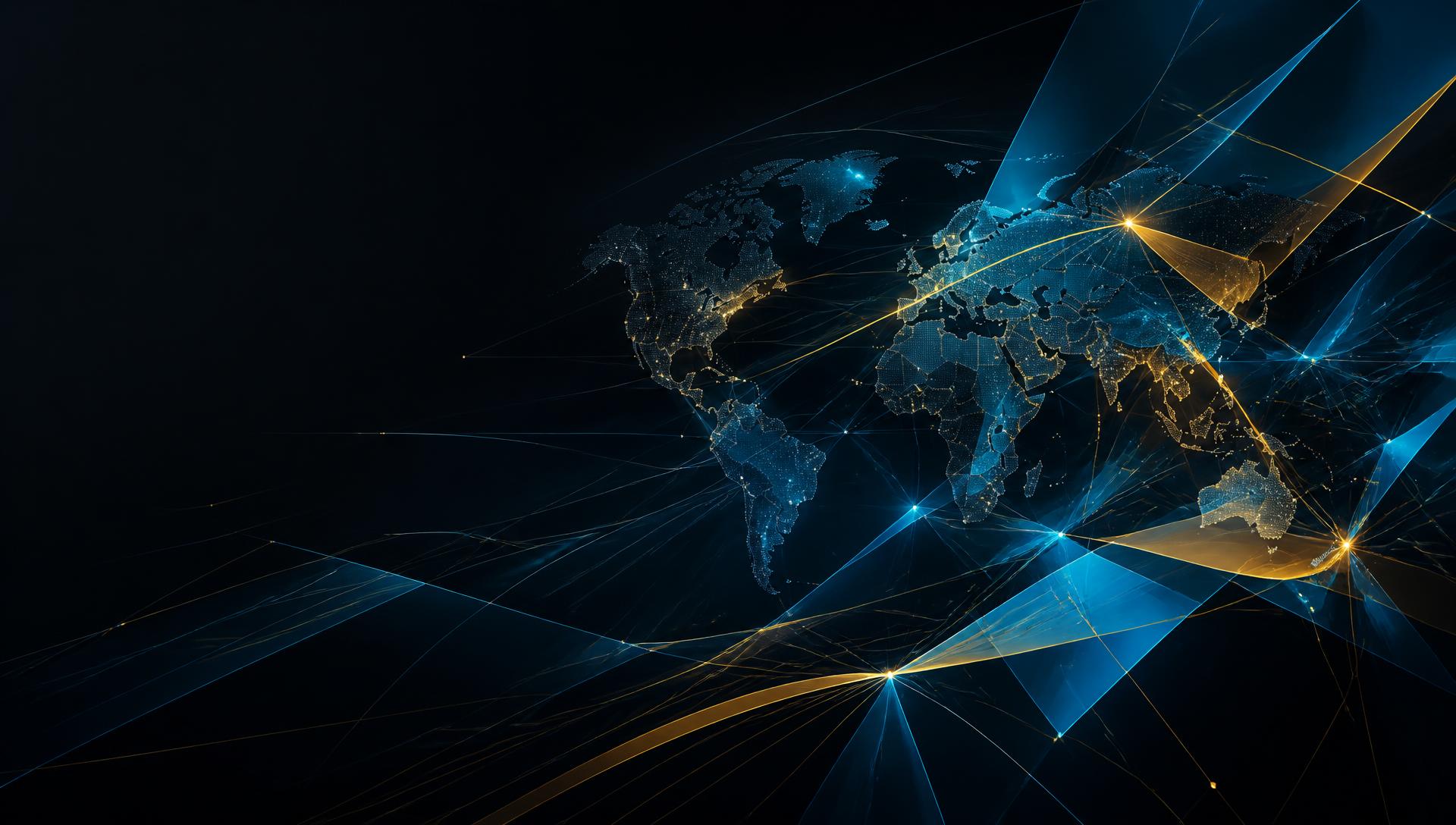 Abstract global network connecting ARIVA communities and commerce